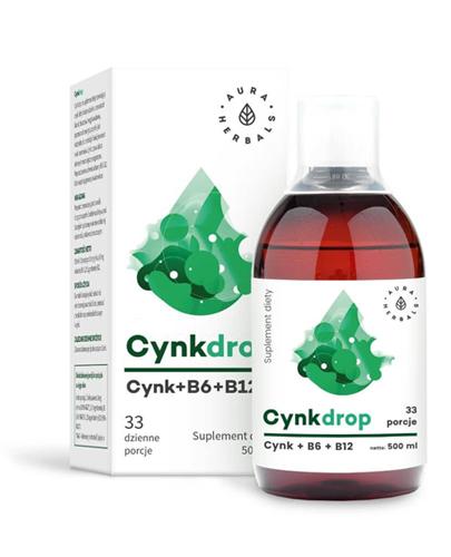 AURA HERBALS Cynkdrop - 500 ml - uzupełnienie codziennej diety w cynk, witaminy B6 i B12 - cena, dawkowanie