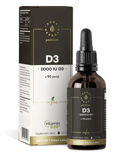AURA HERBALS PREMIUM Witamina D3 2000IU - 50 ml Na odporność i zdrowe kości - cena, opinie, dawkowanie - Drogeria Melissa