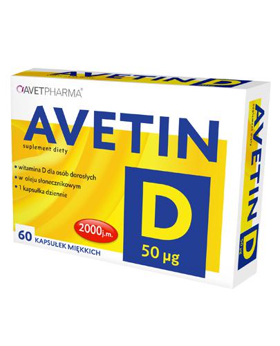 Avet Avetin D 50 ‎μg - 60 kaps. Witamina D 2000 j.m.- cena, opinie, właściwości - Apteka internetowa Melissa  