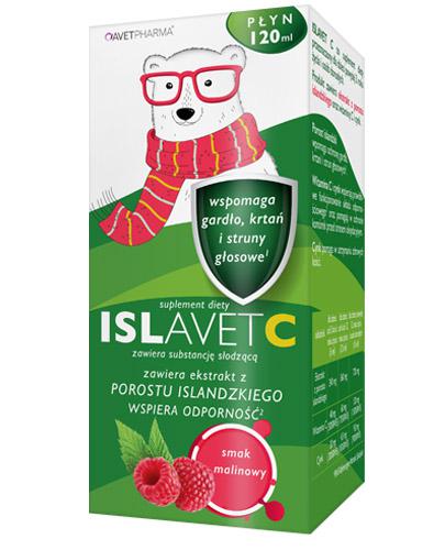 Avet Pharma Islavet C - 120 ml Syrop na gardło - wspomaga gardło, krtań i struny głosowe - cena, opinie, stosowanie - Drogeria Melissa