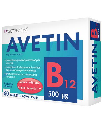  Avetin B12 500 mcg, 60 tabletek, cena, opinie, dawkowanie - Apteka internetowa Melissa  