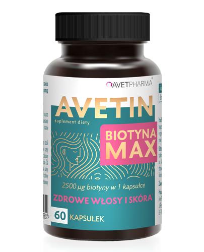  Avetin Biotyna Max, 60 kapsułek Na włosy i skórę, cena, opinie, właściwości - Apteka internetowa Melissa  