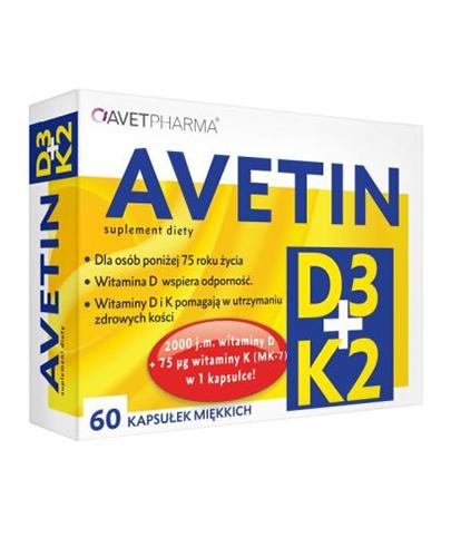  Avetin D3 + K2 - 60 kaps. - cena, opinie, dawkowanie - Apteka internetowa Melissa  