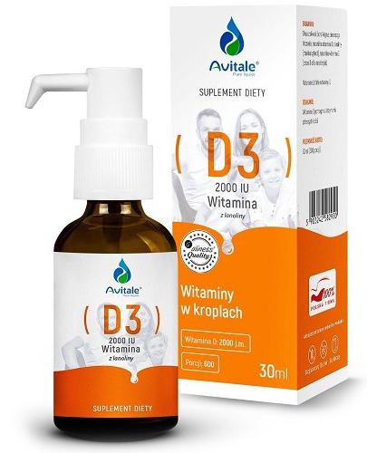 Avitale Witamina D3 2000 z Lanoliny Olive, 30 ml, krople - Apteka internetowa Melissa