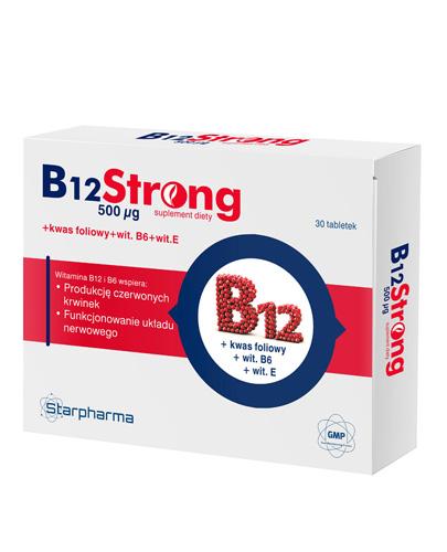 B12 Strong 500 Ug 30 Tabl Zestaw Trzech Witamin Z Grupy B B6 B12 I Kwasu Foliowego Cena Dawkowanie