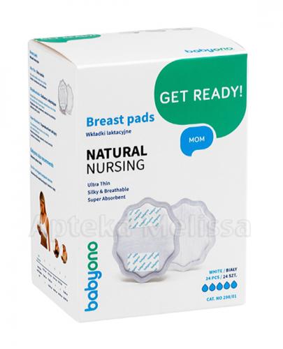 BABYONO Wkładki laktacyjne NATURAL NURSING białe - 24 szt - Drogeria Melissa