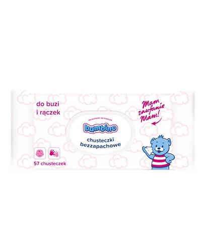 BAMBINO Chusteczki bezzapachowe - 57 szt. Do buzi i rączek - cena, opinie, stosowanie - Drogeria Melissa