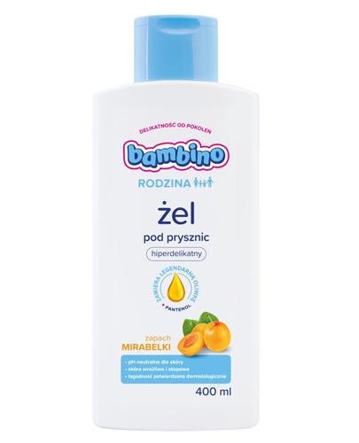 BAMBINO RODZINA Żel pod prysznic zapach mirabelki - 400 ml - cena, opinie, właściwości