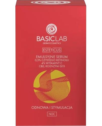 Basiclab Emulsyjne serum 0,5% czystego retinolu, 4% witaminy C, CBD i Koenzymem Q10 Odnowa i Stymulacja, 15 ml - Apteka internetowa Melissa  