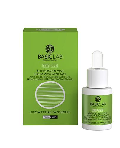  Basiclab Esteticus Antyoksydacyjne Serum wyrównujące z witaminą C 3 - O - Ethyl Ascorbic Acid 15 % prebiotykiem i filtratem z wody ryżowej, 15 ml, cena, opinie, skład - Apteka internetowa Melissa  