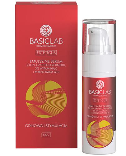  Basiclab Esteticus Emylsyjne Serum z 0,3 % czystego retinolu 3 % wit. C i koenzymem Q10 na noc, 15 ml, cena, opinie, wskazania - Apteka internetowa Melissa  