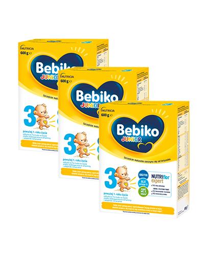  Bebiko Junior 3 Nutriflor Expert o smaku waniliowym, 3 x 600 g + BAMBINO Chusteczki delikatne dla niemowląt - 63 szt. - Apteka internetowa Melissa  