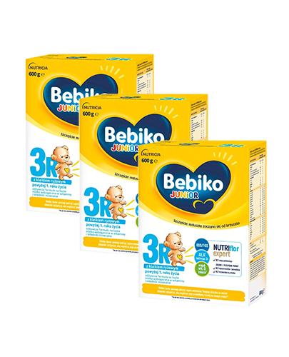  Bebiko Junior 3R Nutriflor Expert z kleikiem ryżowym powyżej 1. roku życia, 3 x 600 g + BAMBINO Chusteczki delikatne dla niemowląt - 63 szt. - Apteka internetowa Melissa  