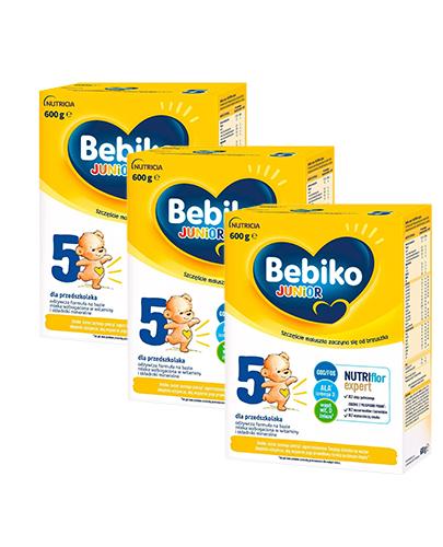  Bebiko Junior 5 NutriFlor Expert dla przedszkolaka, 3 x 600 g + BAMBINO Chusteczki delikatne dla niemowląt - 63 szt. - Apteka internetowa Melissa  
