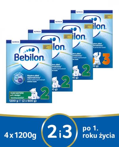  BEBILON 2 Pronutra­-Advance Mleko modyfikowane w proszku - 3 x 1200 g + BEBILON 3 JUNIOR Pronutra­-Advance Mleko modyfikowane w proszku - 1 x 1200 g - Apteka internetowa Melissa  
