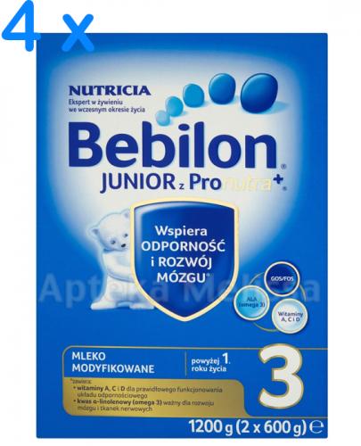 BEBILON 3 JUNIOR Z PRONUTRA+ Mleko modyfikowane w proszku - 4 x 1200 g - Apteka internetowa Melissa