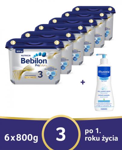   BEBILON 3 PROFUTURA Mleko modyfikowane w proszku - 6 x 800 g + MUSTELA BEBE ENFANT Żel do mycia głowy i ciała dla niemowląt i dzieci - 500 ml - Apteka internetowa Melissa  