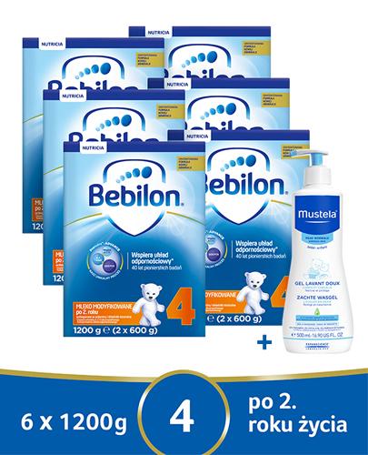  BEBILON 4 JUNIOR Pronutra Advance Mleko modyfikowane w proszku - 6 x 1200 g + MUSTELA BEBE ENFANT Żel do mycia głowy i ciała dla niemowląt i dzieci - 500 ml - Apteka internetowa Melissa  