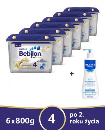  BEBILON 4 PROFUTURA Mleko modyfikowane w proszku - 6 x 800 g + MUSTELA BEBE ENFANT Żel do mycia głowy i ciała dla niemowląt i dzieci - 500 ml - Apteka internetowa Melissa  