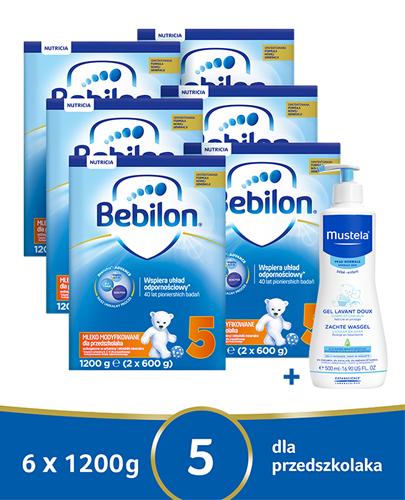  BEBILON 5 JUNIOR Pronutra­ Advance Mleko modyfikowane w proszku - 6 x 1200 g + MUSTELA BEBE ENFANT Żel do mycia głowy i ciała dla niemowląt i dzieci - 500 ml - Apteka internetowa Melissa  