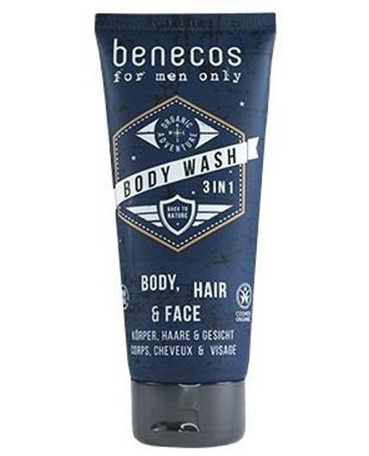  Benecos For Men Only 3 w 1 Naturalny odświeżający żel do mycia ciała, twarzy i włosów - 200 ml - cena, opinie, właściwości - Apteka internetowa Melissa  