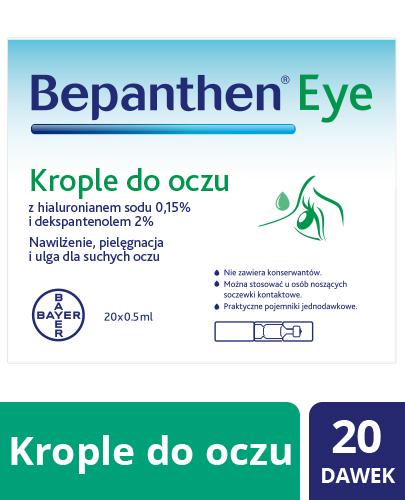 BEPANTHEN EYE Nawilżające i ochronne krople do oczu - 20 x 0,5 ml - Apteka internetowa Melissa