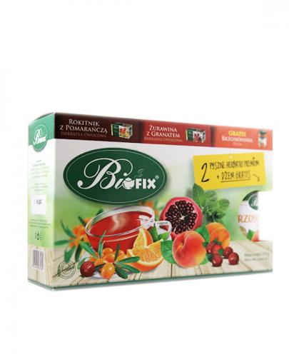 BI FIX Zestaw Rokitnik z pomarańczą + Żurawina z granatem + Brzoskwinia dżem - 20 sasz. + 20 sasz. + 290 g - Apteka internetowa Melissa