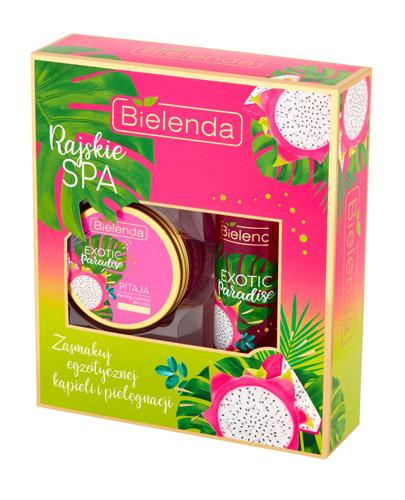 BIELENDA EXOTIC PARADISE Zestaw Peeling cukrowy do ciała ujędrniający Pitaja 350 g + Olejek do kąpieli i pod prysznic ujędrniający - 400 ml - cena, właściwości - Apteka internetowa Melissa