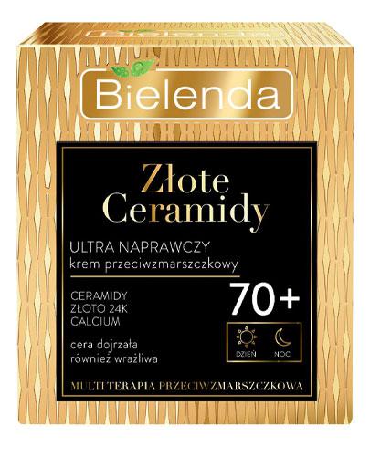 Bielenda Złote Ceramidy Krem przeciwzmarszczkowy ultra naprawczy dzień / noc 70+, 50 ml, cena, opinie, skład