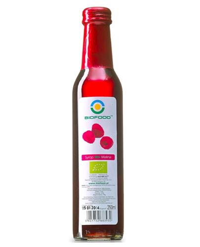 BIO FOOD Syrop z malin - 250 ml O działaniu napotnym - cena, opinie, stosowanie - Drogeria Melissa