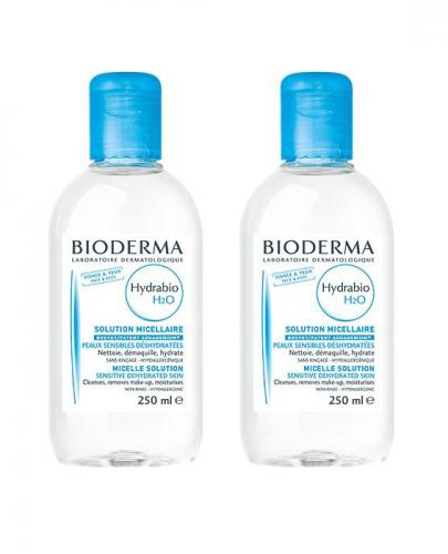  BIODERMA HYDRABIO H20 Nawilżający płyn micelarny do oczyszczania twarzy i zmywania makijażu - 2 x 250ml - Apteka internetowa Melissa  