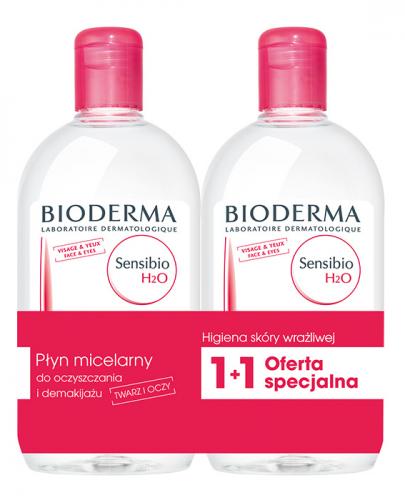 
                                                                          BIODERMA SENSIBIO H2O DUOPACK Płyn micelarny do oczyszczania twarzy i zmywania makijażu - 2 x 500 ml - Drogeria Melissa                                              