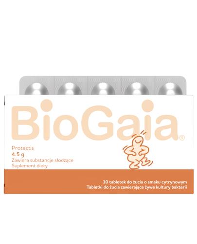 BIOGAIA PROTECTIS Probiotyczne tabletki do żucia o smaku cytrynowym - 10 tabl.