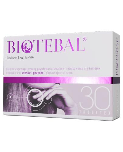  BIOTEBAL 5 mg - 30 tabl. Na zdrowe włosy i paznokcie - cena, opinie, wskazania - Apteka internetowa Melissa  