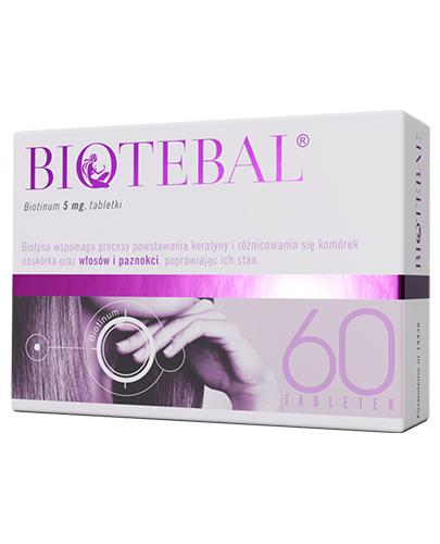  BIOTEBAL 5 mg - 60 tabl. Na zdrowe włosy i paznokcie. - cena, opinie, wskazania - Apteka internetowa Melissa  