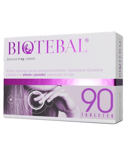  BIOTEBAL 5 mg - 90 tabl. Na zdrowe włosy i paznokcie - cena, opinie, wskazania - Apteka internetowa Melissa  