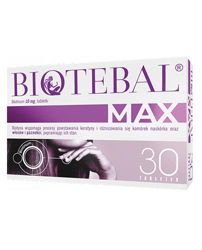  Biotebal Max 10 mg - 30 tabl. Na wypadanie włosów - cena, opinie, właściwości  - Apteka internetowa Melissa  