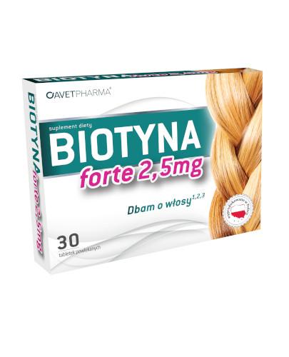  Biotyna forte 2,5 mg - 30 tabl Na wypadanie włosów - cena, opinie, właściwości  - Apteka internetowa Melissa  