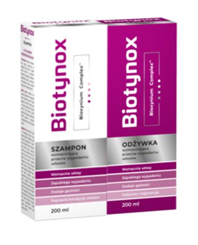  Biotynox Zestaw wzmacniający przeciw wypadaniu włosów Szampon - 200 ml + Odżywka - 200 ml  - cena, opinie, właściwości - Apteka internetowa Melissa  