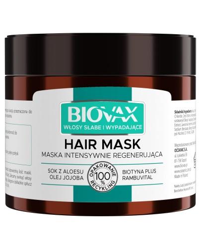 BIOVAX DO WŁOSÓW SŁABYCH ZE SKŁONNOŚCIĄ DO WYPADANIA Intensywnie regenerująca maseczka - 250 ml - Apteka internetowa Melissa
