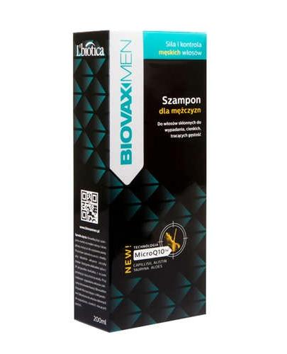 BIOVAXMEN Szampon dla mężczyzn do włosów skłonnych do wypadania, cienkich, tracących gęstość 200 ml - Drogeria Melissa