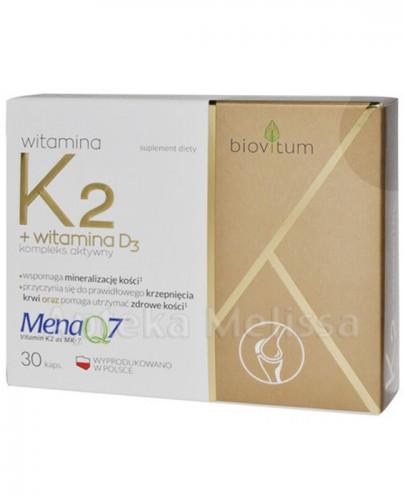 BIOVITUM Witamina K2+D3 - 30 kaps. Data ważności: 2019.12.30 - Apteka internetowa Melissa