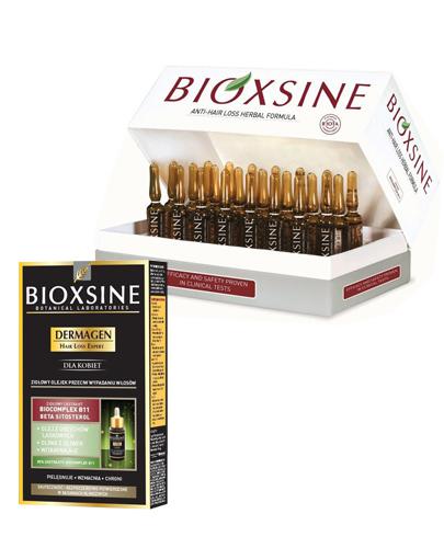 Bioxsine Ziołowe serum przeciw wypadaniu włośow - 24 amp. + Bioxsine Dermagen Ziołowy olejek przeciw wypadaniu włosów - 30 ml - cena, opinie, wskazania - Apteka internetowa Melissa
