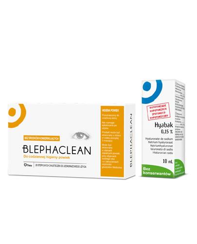  BLEPHACLEAN Chusteczki hypoalergiczne do higieny powiek - 20 szt. + HYABAK 15 mg - 10 ml - Apteka internetowa Melissa  