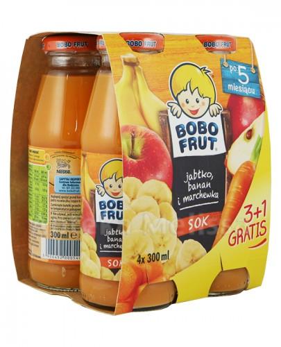 BOBO FRUT Sok jabłko, banan i marchewka po 5 m-cu - 4 x 300 ml PROMOCJA 4 w cenie 3 - Apteka internetowa Melissa