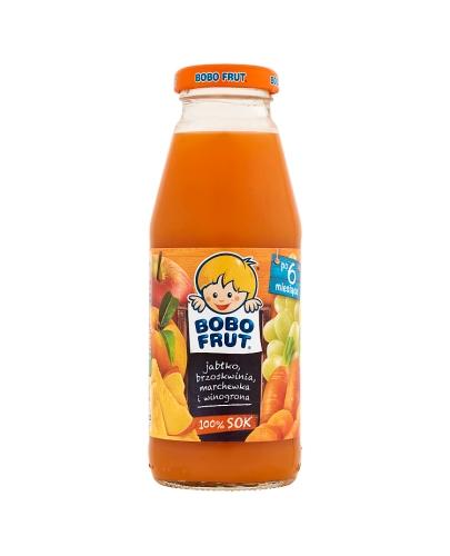 BOBO FRUT Sok jabłko, brzoskwinia, marchewka i winogrona po 6 m-cu - 300 ml - Apteka internetowa Melissa
