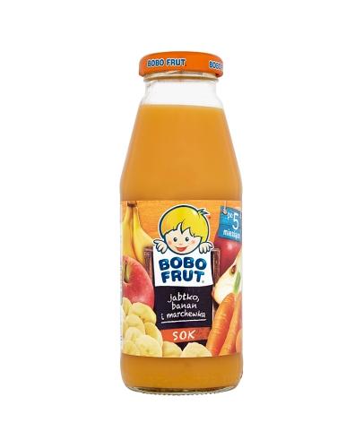 BOBO FRUT Sok jabłko, banan i marchewka po 5 m-cu - 300 ml + Torba Bobo Frut - Apteka internetowa Melissa