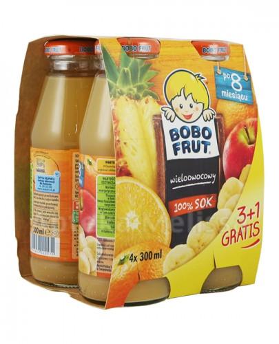 BOBO FRUT Sok wieloowocowy po 8 miesiącu - 4 x 300 ml PROMOCJA 4 w cenie 3 - Apteka internetowa Melissa