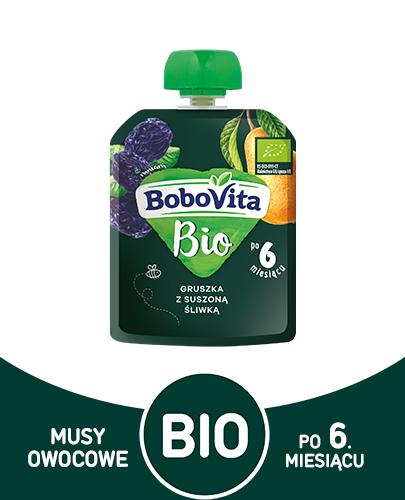  BoboVita Bio Mus Gruszka z suszoną śliwką po 6 m-cu - 80 g - cena, opinie, skład - ważny do 2024-08-18  
