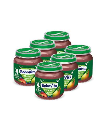 BOBOVITA Jabłka, jagody i gruszki Williamsa po 4 m-cu - 6 x 125 g - cena, opinie, właściwości